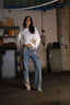 MEGAN WHITE WIDE SLEEVE SWEATER