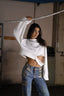 MEGAN WHITE WIDE SLEEVE SWEATER