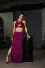 LAILA LONG SKIRT WITH SPLITS BURGUNDY