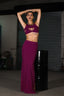 LAILA LONG SKIRT WITH SPLITS BURGUNDY