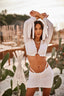 TOP CROP WEI FRUNCIDO BLANCO