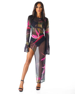 BRIANNA VESTIDO TUBO CON ABERTURA
