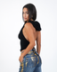 CAROL TOP RIBBED BLACK