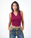 CAROL TOP RIBBED BURGUNDY