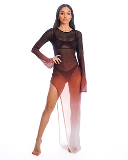 VESTIDO RECTO HAVANNA CON ABERTURA COCO