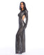 HUSH VESTIDO LARGO LENTEJUELAS NEGRO