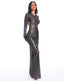 HUSH VESTIDO LARGO LENTEJUELAS NEGRO