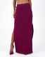 LAILA LONG SKIRT WITH SPLITS BURGUNDY