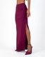 LAILA LONG SKIRT WITH SPLITS BURGUNDY