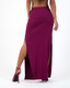 LAILA LONG SKIRT WITH SPLITS BURGUNDY