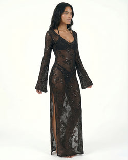 LORY VESTIDO RAJAS NEGRO