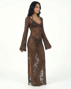 LORY VESTIDO RAJAS COFFEE
