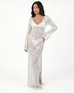 LORY VESTIDO RAJAS BLANCO LECHE