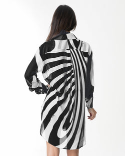 WAHID CAMISA ESTAMPADA BLANCO NEGRO