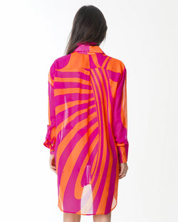 WAHID CAMISA ESTAMPADA FUCSIA NARANJA
