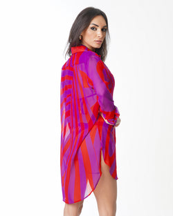 WAHID CAMISÓN ESTAMPADO ROJO VIOLETA