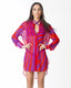 WAHID CAMISÓN ESTAMPADO ROJO VIOLETA