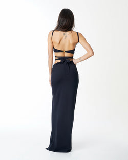 WALESKA LONGUETTE CON VOLANTE NEGRO