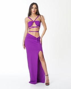 WALESKA LONGUETTE CON VOLANTE VIOLETA