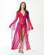 BATA VESTIDO LAZOS VIOLETA ROJO