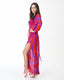 BATA VESTIDO LAZOS VIOLETA ROJO
