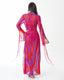 BATA VESTIDO LAZOS VIOLETA ROJO