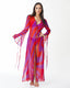 BATA VESTIDO LAZOS VIOLETA ROJO