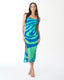 WARI VESTIDO FRUNCIDO LATERAL AZUL ELÉCTRICO TIFFANY
