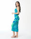 WARI VESTIDO FRUNCIDO LATERAL AZUL ELÉCTRICO TIFFANY
