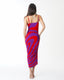 WARI VESTIDO CON FRUNCE LATERAL ROJO VIOLETA