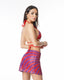 WILMA MINIFALDA LENTEJUELAS VIOLETA ROJO