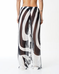 WRENNA PANTALÓN CON CORDÓN NEGRO BLANCO