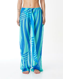 WRENNA PANTALÓN CON CORDÓN AZUL ELÉCTRICO TIFFANY