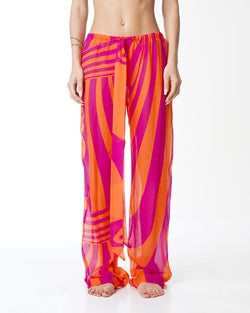 WRENNA PANTALÓN CON CORDÓN FUCSIA NARANJA