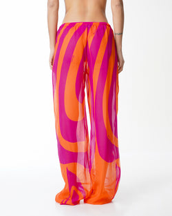 WRENNA PANTALÓN CON CORDÓN FUCSIA NARANJA