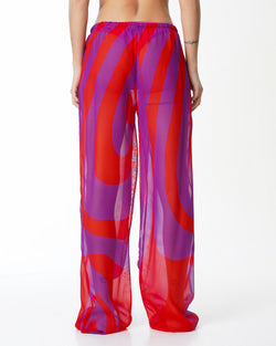 WRENNA PANTALÓN CON CORDÓN VIOLETA ROJO